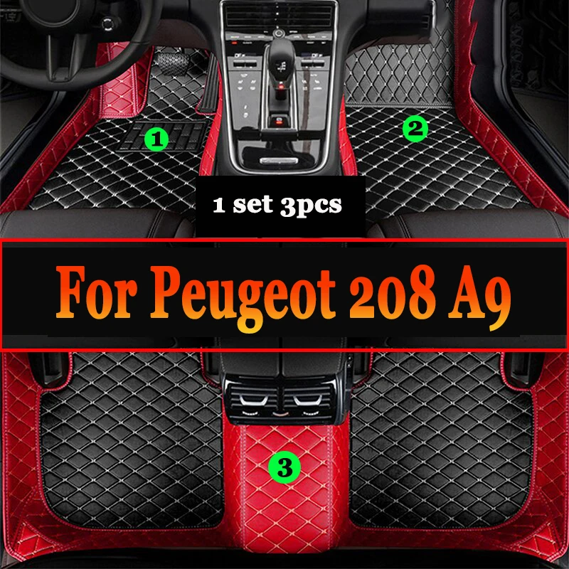 

Car Floor Mats For Peugeot 208 A9 2012~2018 Carpets Luxury Leather Mat Durable Rugs Anti Dirty Pad Set Car Accessories 2013 2014