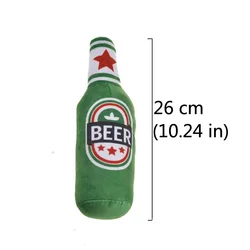 Plush Squeaky Champagne Dog Toy - Bite-Resistant Wine Bottle Pet Plush (Beer)