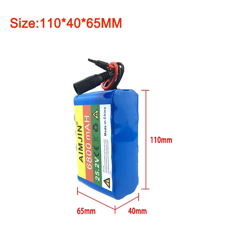 25.2V 6800mAh Rechargeable Lithium Battery Pack 6S2P for Electric Toys Electronic Products