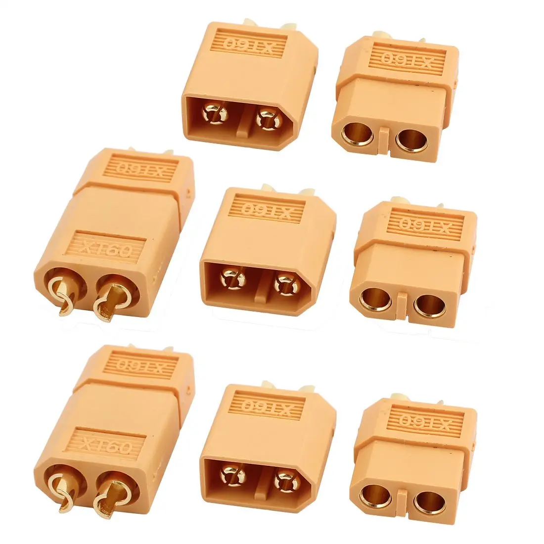 

Keszoox 5 Pairs XT60 Male Female Plated Gold Connector for RC Lipo Battery Motor Yellow