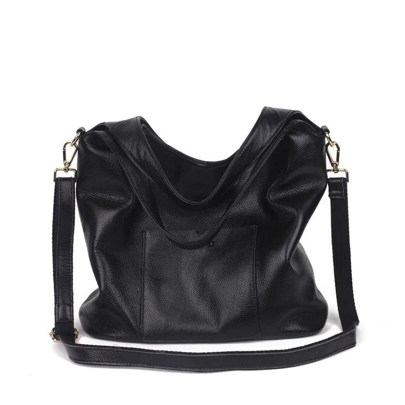 Leather Shoulder Genuine Bag Women's Tote Crossbody Y2k New Head Layer Cowhide Bucket Versatile Underarm Large Capacity Retro