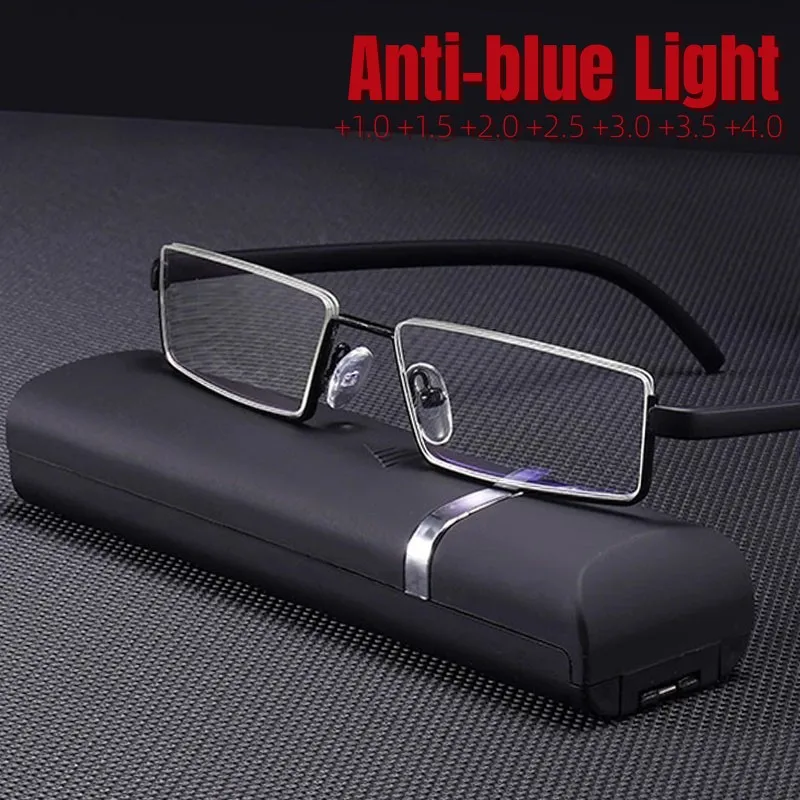 

Очки для чтения TR90 с полуободковой оправой для мужчин и женщин, портативные модные очки для чтения с защитой от сисветильник, с диоптриями + 1...