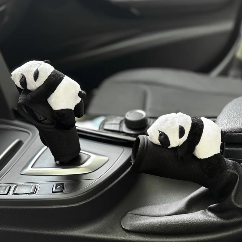Car Interior Accessories Cute Cartoon Panda Gear Shift Cover