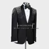 Fashion Men Suit Black Single Breasted Blazer Formal Groom Wedding Tuxedo Tailore Made 2 Pieces Business Prom Party Clothes 2023 3