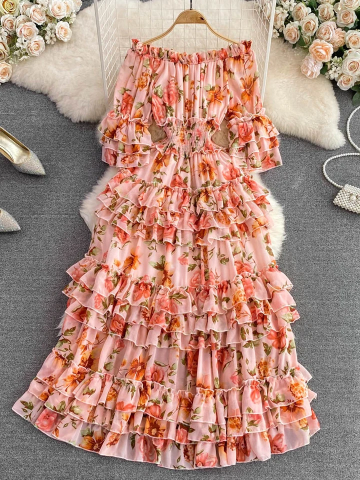 ワンピース herlipto Autumn Floral Chiffon Dress herlipto Autumn Floral Chiffon Dress M