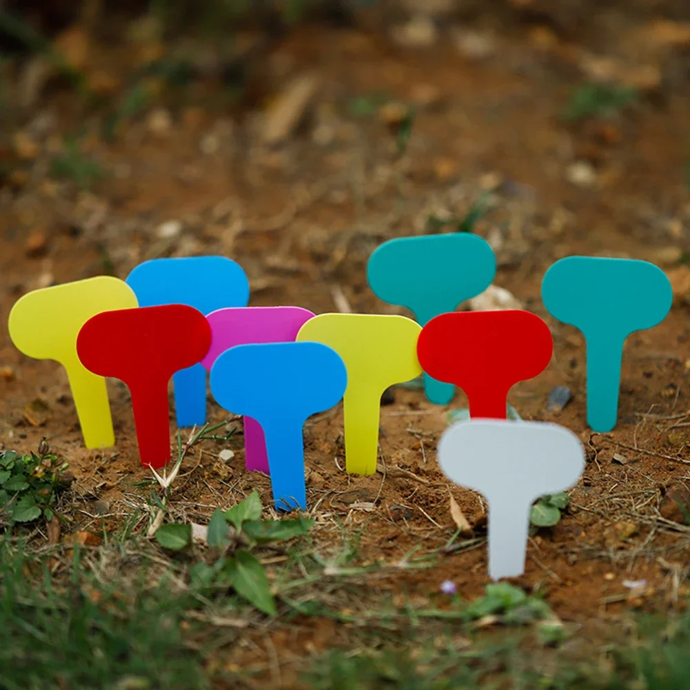 50/100Pcs Reusable Plastic Plant Markers T-type Tags Nursery Garden Decor Tags for Plants Flower Pot Garden Supplies plant labels