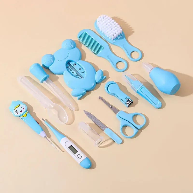 Brush Set with Hair Healthcare Baby Kit - 13PCS Essentials Wash Thermometer Nail Clipper for Newborn Care
