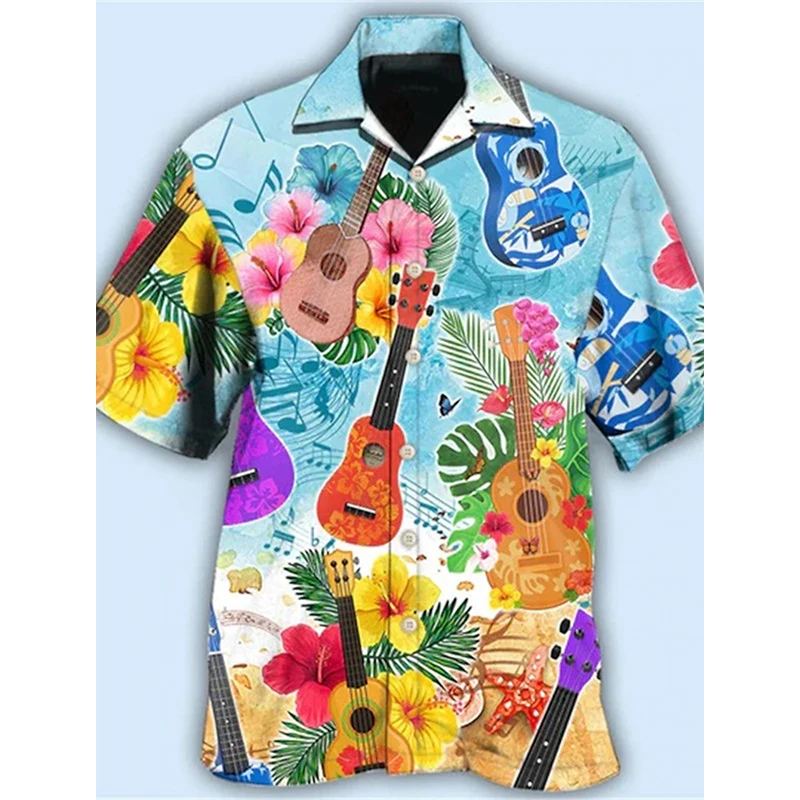 3D Print Sausage Food Graphic Hawaiian Shirts For Men Summer Short Sleeve Cuban Collar Casual Holiday Festival Beach Shirts 4