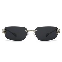 Lunettes de soleil unisexes sans cadre, à la mode, Style coréen Jennie Y2K Millennium Spicy Girl, lunettes de soleil d'été, sensation haut de gamme 4