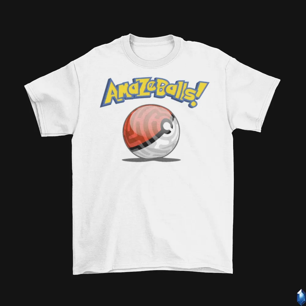Amazeballs Maze Pokeball T Shirt Cotone Tv Dimensioni Videogioco Anime 2022