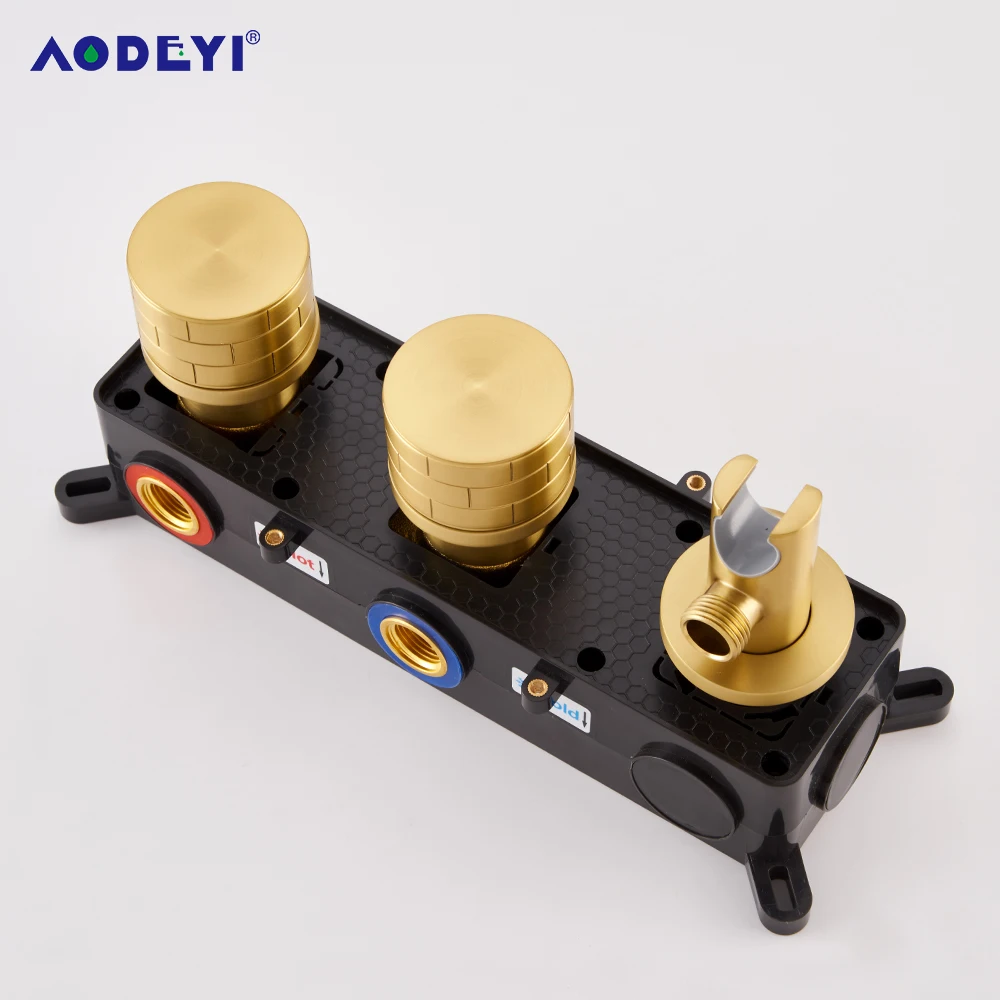 Bathroom Shower Faucet Set Bathroom Shower Faucet Set Black Mixer Valve Brushed Gold Solid Brass Hand Bath Tub Spout Two Ways Hot Cold Mixing Kit