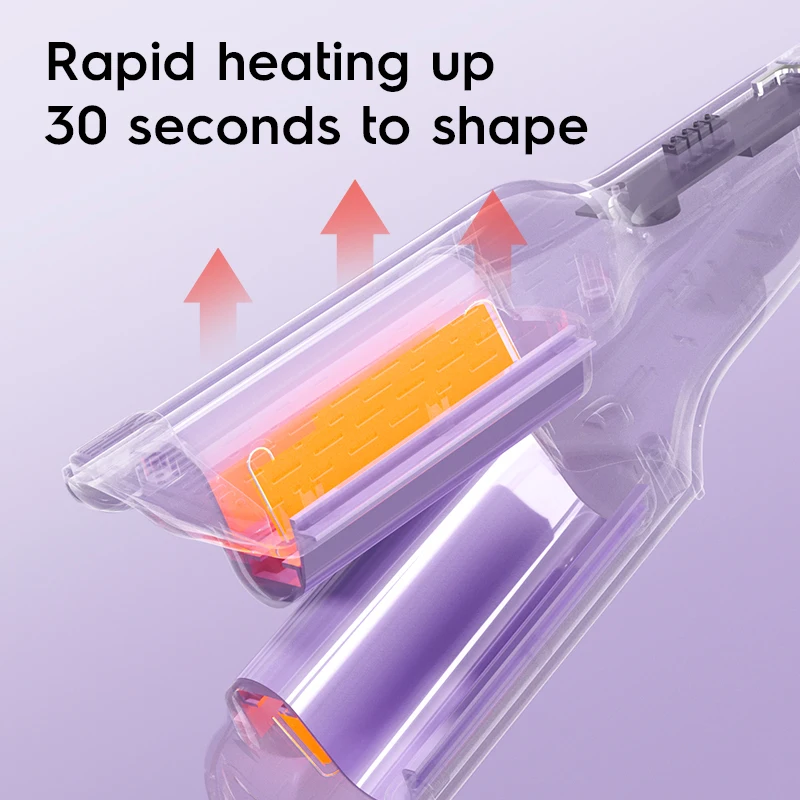 32MM Hair Curling Iron Deep Wave Hair Curler 4 Temperature Adjustable Fast Heating Crimping Iron Styler Wand for All Style