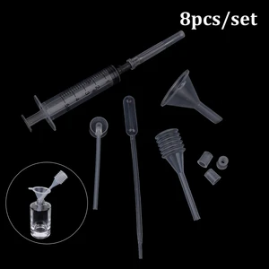 8units/Set Perfume Refill Tools Set Plastic Diffuser Syringe Straw Dropper Funnel Spray Dispensing Required Cosmetic Tools