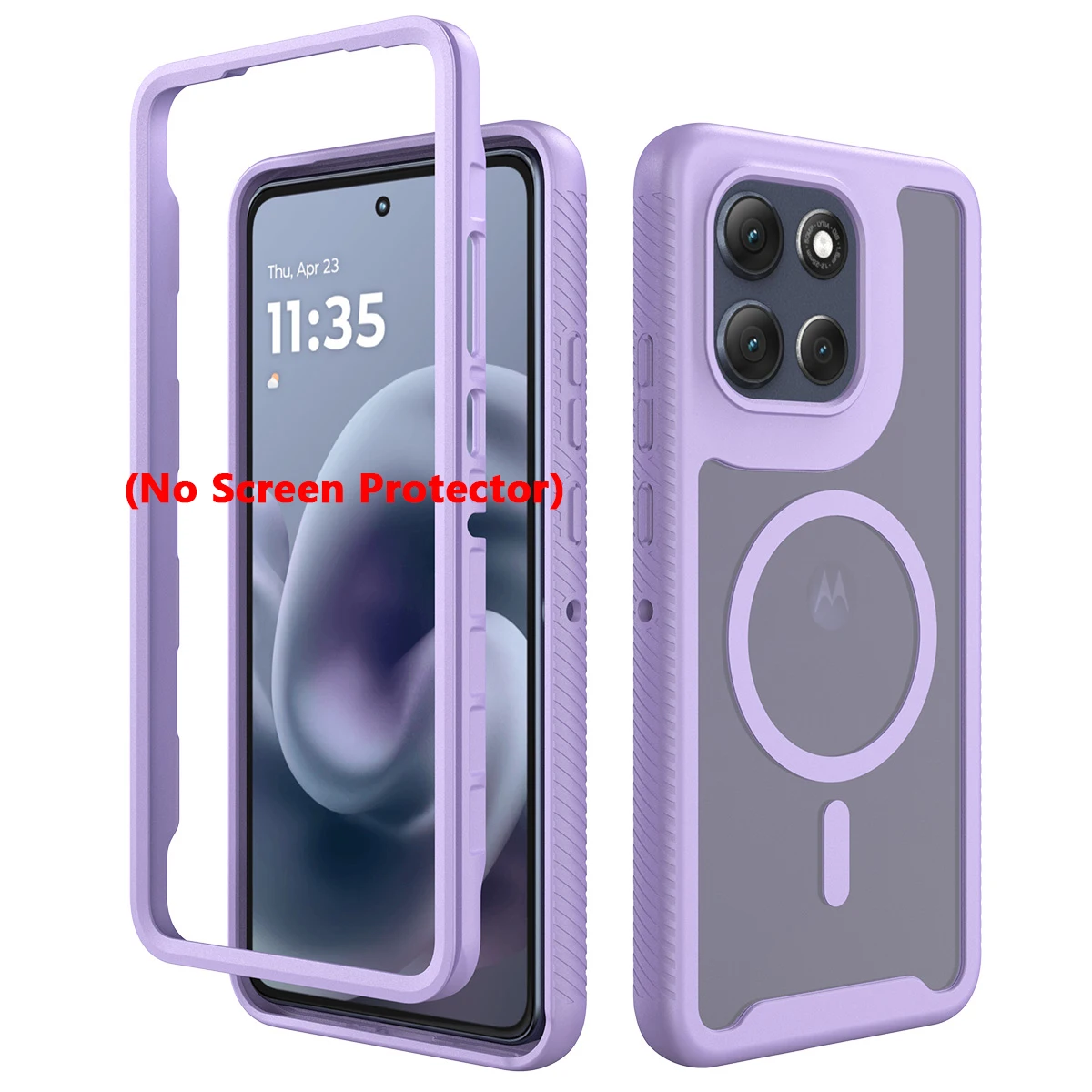 Shockproof Armor Glossy Magnetic Phone Case with Translucent Back Cover