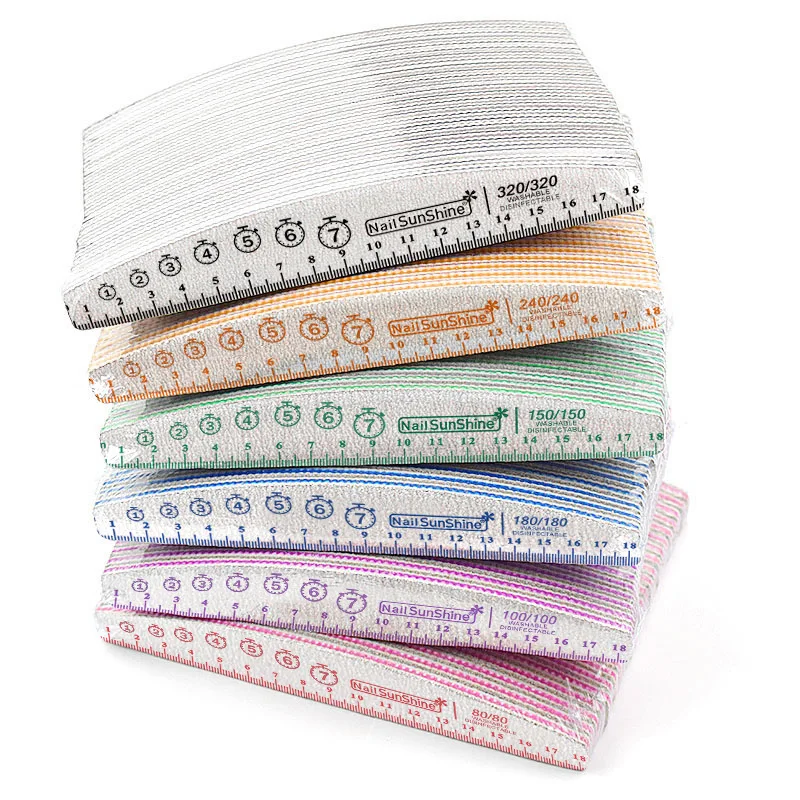 

1 Pcs Half Moon Nail File Sandpaper 80/100/150/180/240 Nail Sanding file Buffer For Manicure Polishing Nail Tools