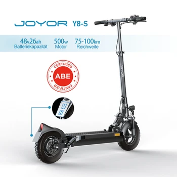 Monopattino Elettrico JOYOR Y8-S(ABE) 10'' 20KM/H Batteria 48V 26Ah Motore 500W per Pendolarismo Urbano Pieghevole con Freni a Disco