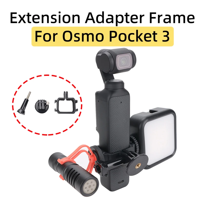 Per Dji Osmo Pocket 3 Gimbal Camera Gopro Port Cold Shoe Extension Adapter Frame Zaino Clip Fill Light Staffa Accessori