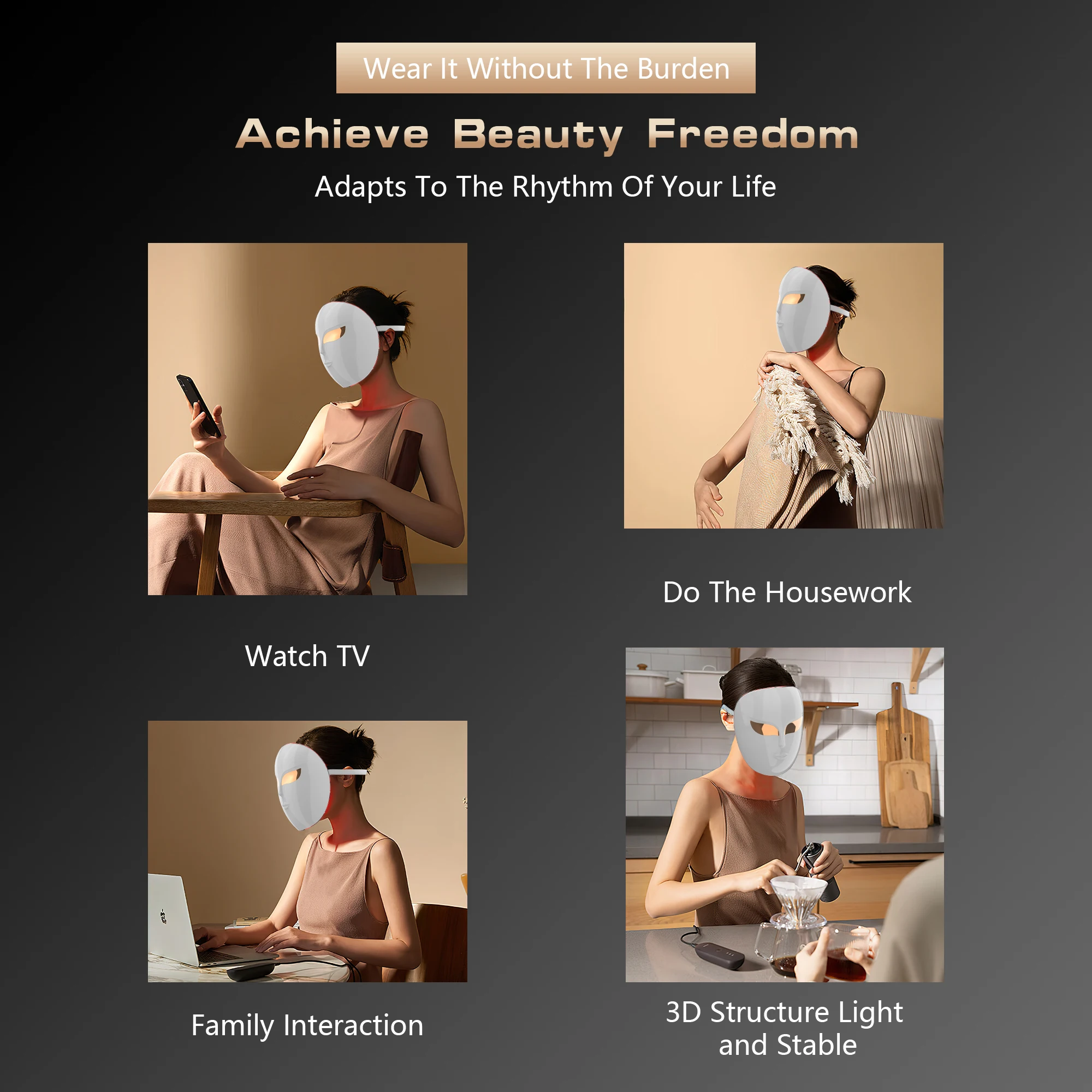 4-Wave LED Light Therapy Mask – Professional Skincare Technology at Home
