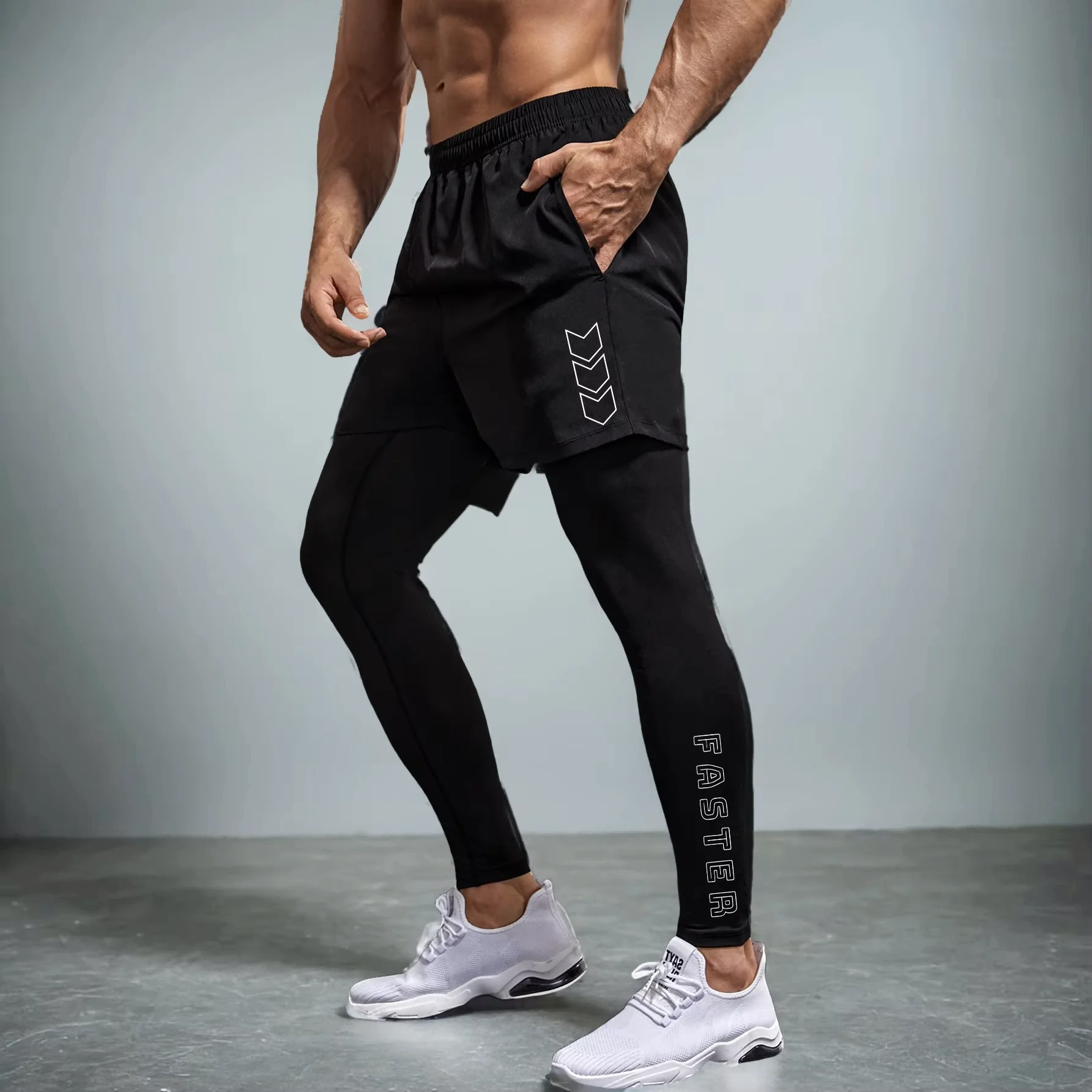 Running Compression Pants Mens Gym Workout Quick Dry Fitness Shorts Training Sport Pants sport jogging trousers