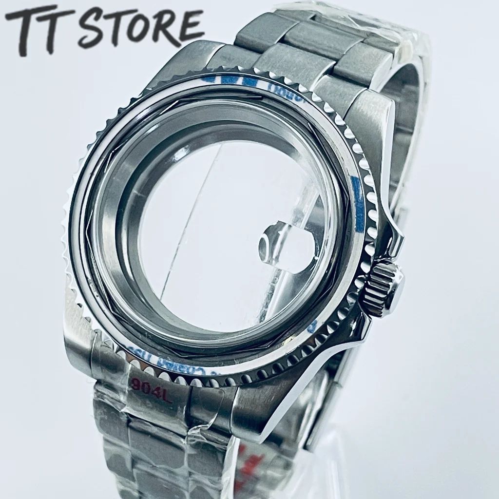 Silver 40mm Watch with Ceramic Bezel and Sapphire Case