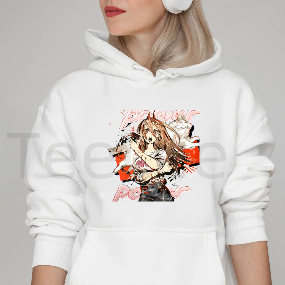 

Chainsaw Man Sweatshirt Anime Hoodies Fashion Solid Long sleeve Hoodie Womens Coat Pullover Punk Manga Female Hoody,drop Ship