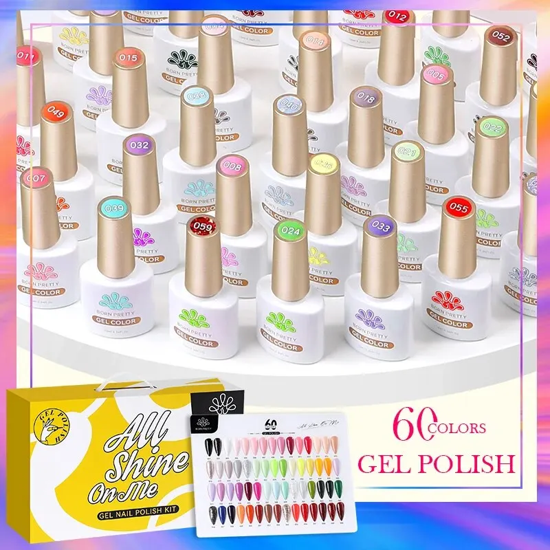 BORN PRETTY    Ʈ, ɼ  ٴϽ, ݿ , UV LED   ٴϽ, 60 , 10ml, 5 
