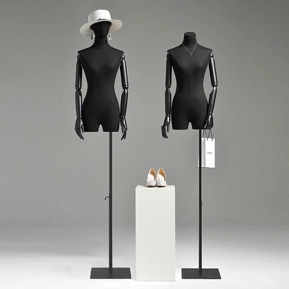 DE-LIANG Luxury Female Display Mannequin , Wide Shoulder Fabric Dress –  De-Liang Dress Forms