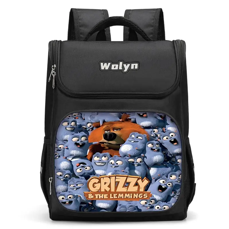 thumbnail image 1 of GRIZZY AND THE LEMMINGS Mochila grande para niños, niñas, mochila escolar para hombres y mujeres, mochila de viaje duradera y con múltiples compartimentos, 1 of 4