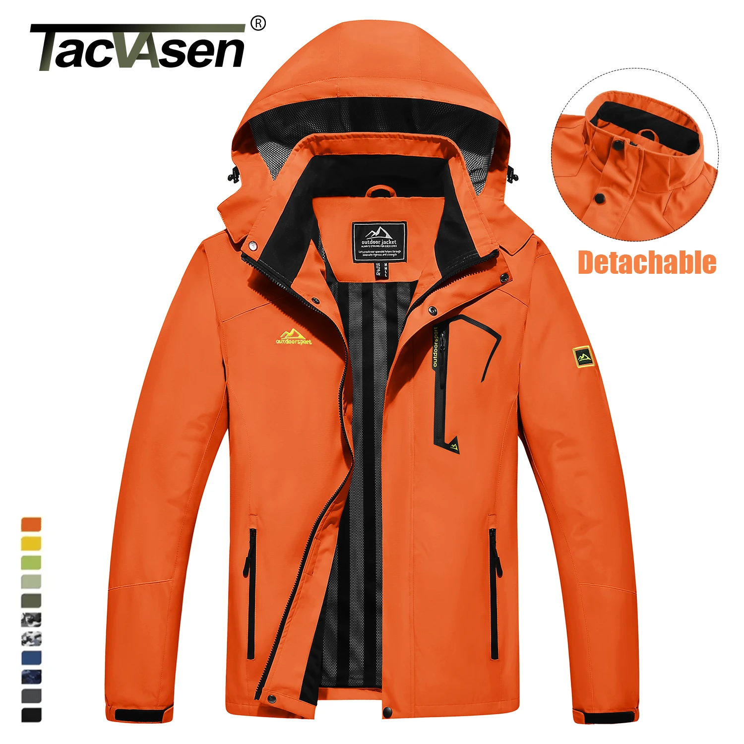Veste De Randonnée Homme Impermeable Softshell Avec Capuche Amovible - TACVASEN