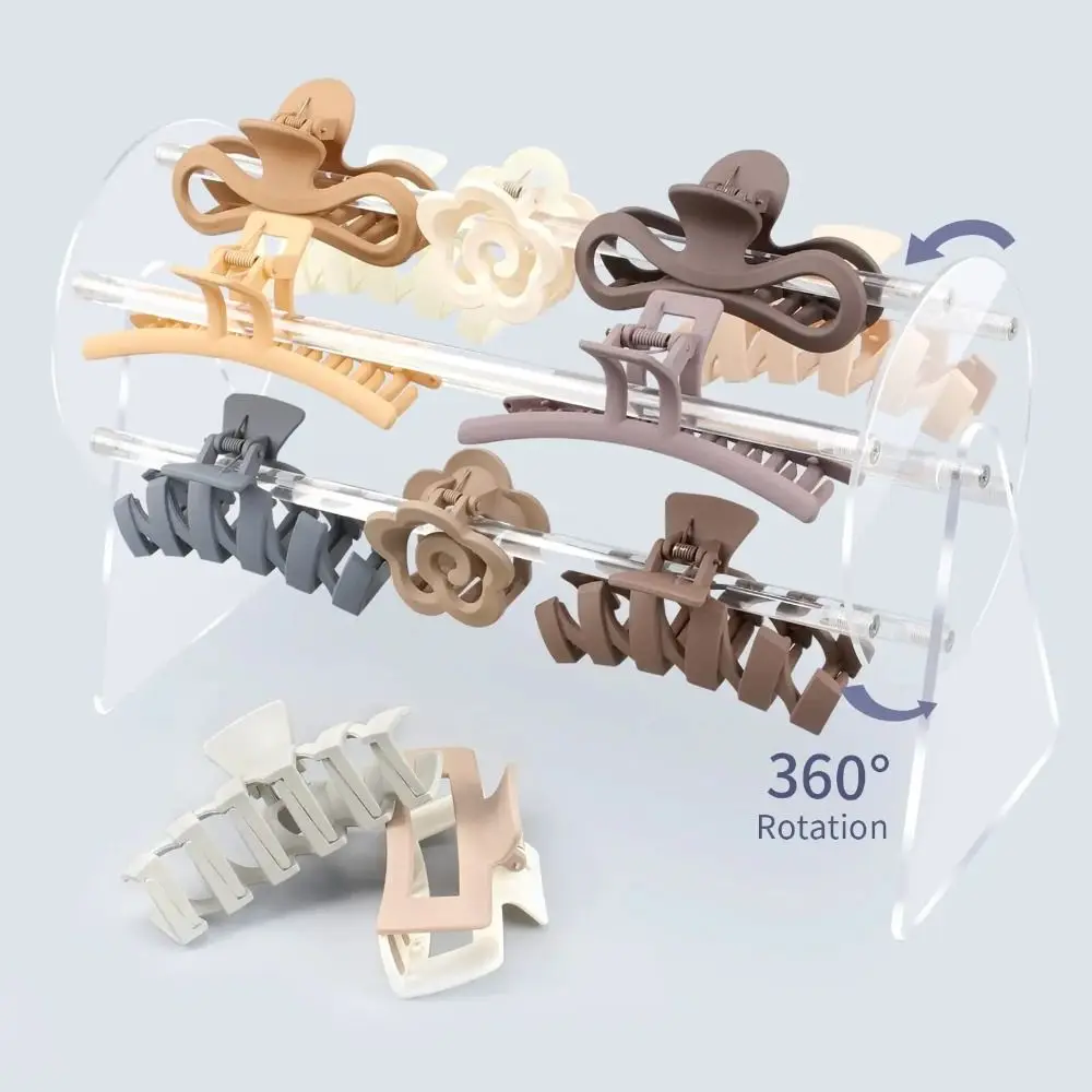 360-Degree Rotating Claw Clip Holder Acrylic Claw Clip Holder Transparent Hair Pins Display Stand Fashion Claw Clip Organizer 6