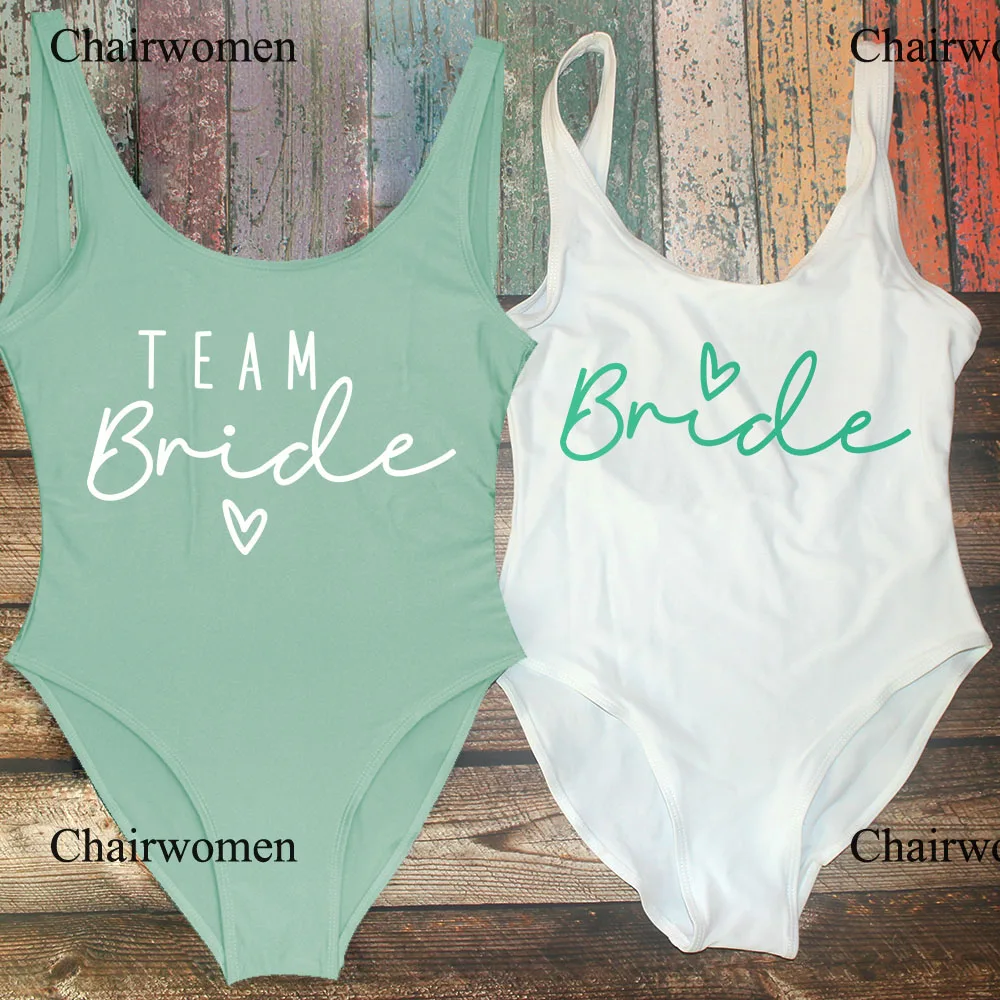 S-3XL Print Team Bride One-Piece Swimsuit Squad Women Swimwear Bachelorette Party Swimsuit Summer Beachwear Bathing Suit one piece swimsuit women swimsuit