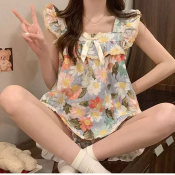 مجموعة مثير المرأة الصيف منامة أكمام ملابس خاصة السراويل مجموعات قصيرة الأكمام ملابس خاصة المرأة بيجامة النوم صالة النوم 6