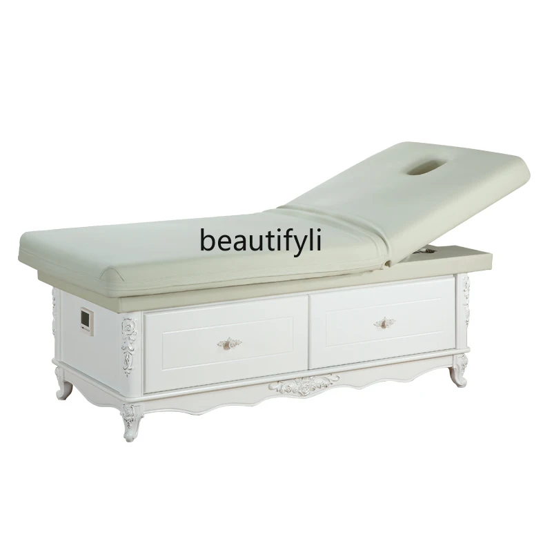 Solid Wood Facial Bed Massage Couch Electric Beauty Bed Facial Bed Carved High-Grade Massage Bed Physiotherapy Bed