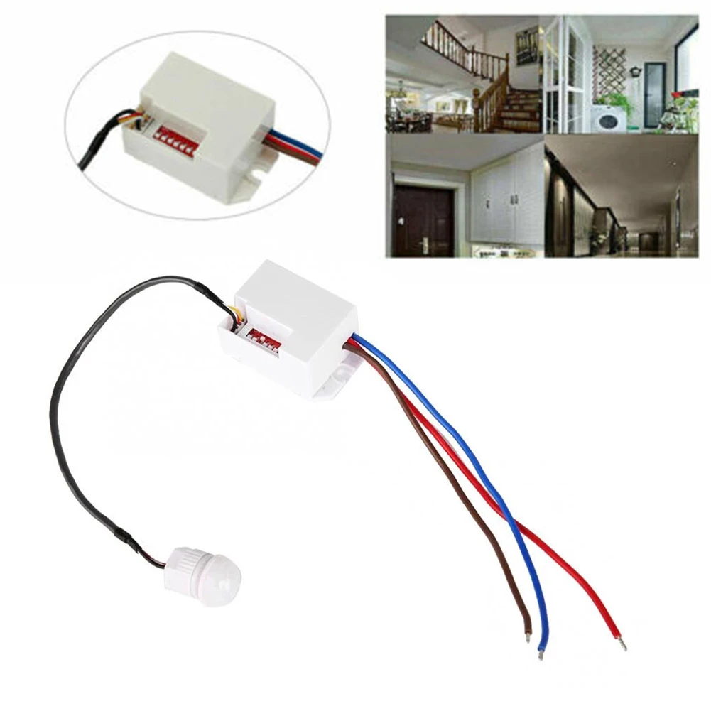 Light Switch PIR Sensor Detector Mini Recessed Occupancy Rest Dips 6m 800W Adjustable 220-240V/AC&deg; 50/60Hz