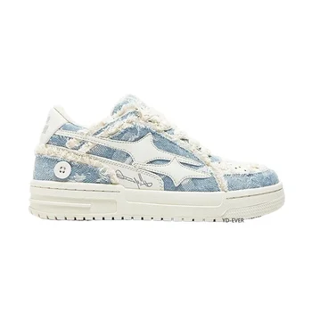 Women Shoes Men Retro Punk Y2K Star Skateboard Shoes Street Denim Purple Fashion Sneakers Couple Outdoor Gym Sports Casual Shoes 1