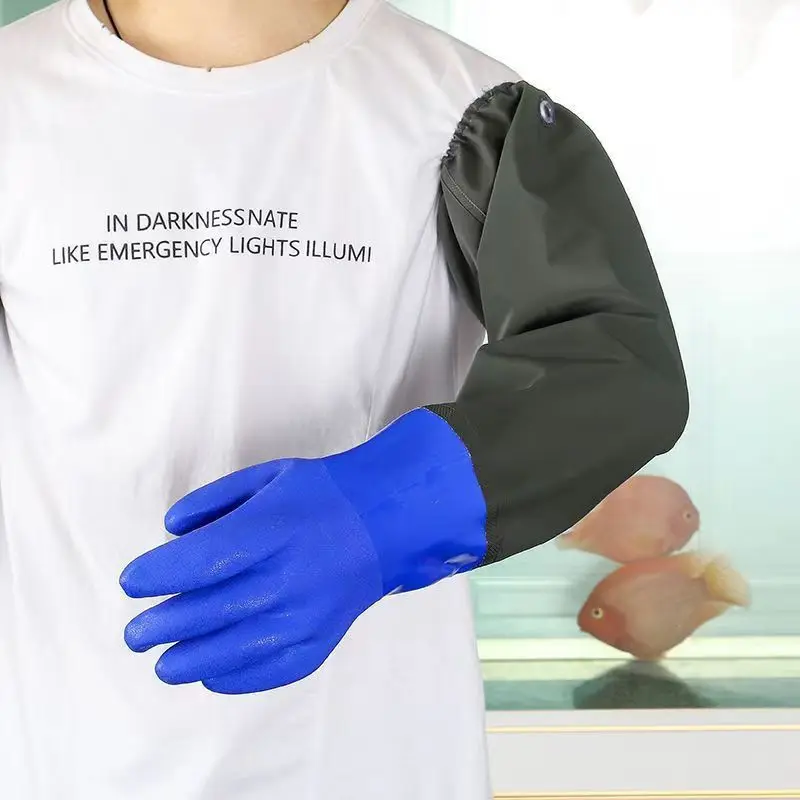 Super long,75cm fishing gloves,Waterproof ,thick durable, aquatic gloves 2