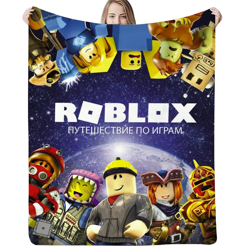 3D GAME R-ROBLOXES Luxury Throw Blanket for Sofa Decoration Plaid Blankets Characters Microfiber Bedding Fluffy Soft Blankets 4