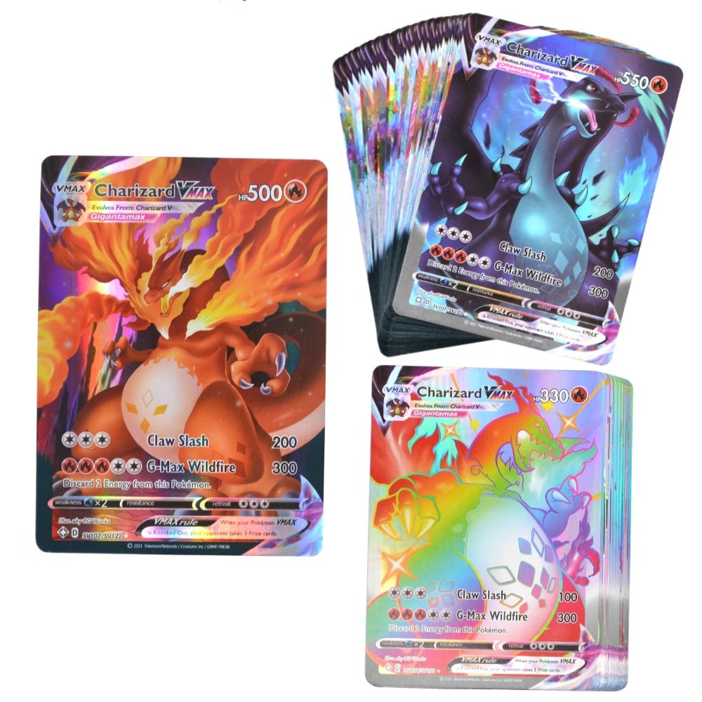 

Карты Pokemon Charizard 100VMAX GX V 60, 50-100 шт.