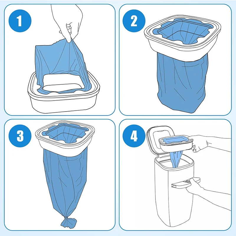 5+1Pcs Cat Litter Refills Bag Compatible with Litter Genie Standard, Plus, XL+ and Style Pails Trash Can Replacement Garbage Bag