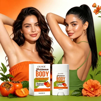 Balsamo Deodorante Rinfrescante in Stick con Estratto di Cachi, Idratante, Elimina gli Odori, Portatile, Deodorante per Ascelle