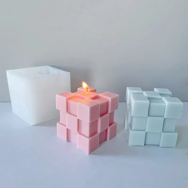 3D Square Scented Candle Silicone Mold for Candle Making DIY Handmade
