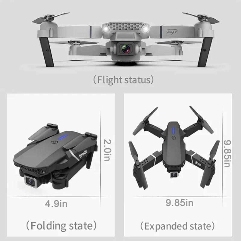 

6-осевой Контроллер полета Wi-Fi Φ E88 Pro RC Drones дешевый Дрон для начинающих двойная камера 4K видео VTOL 13 минут