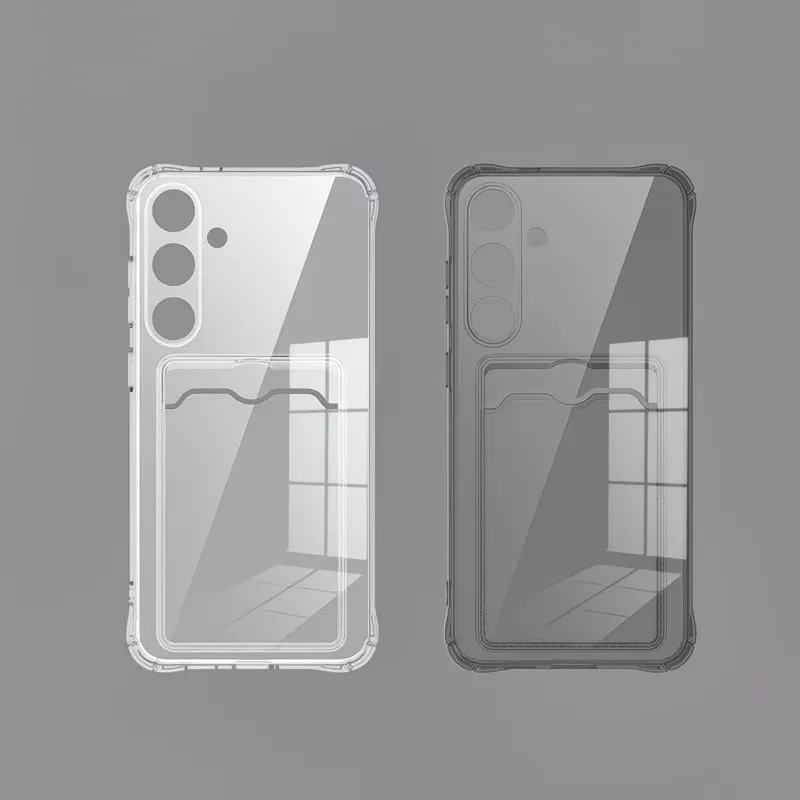 Clear Shockproof Portable Card Holder Phone Case