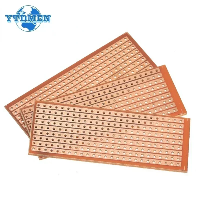 10pcs Single Side PCB Board 2.5*6.4cm Universal Experiment Matrix Circuit Board Single Row Continuous Hole 25x64mm Protoboard