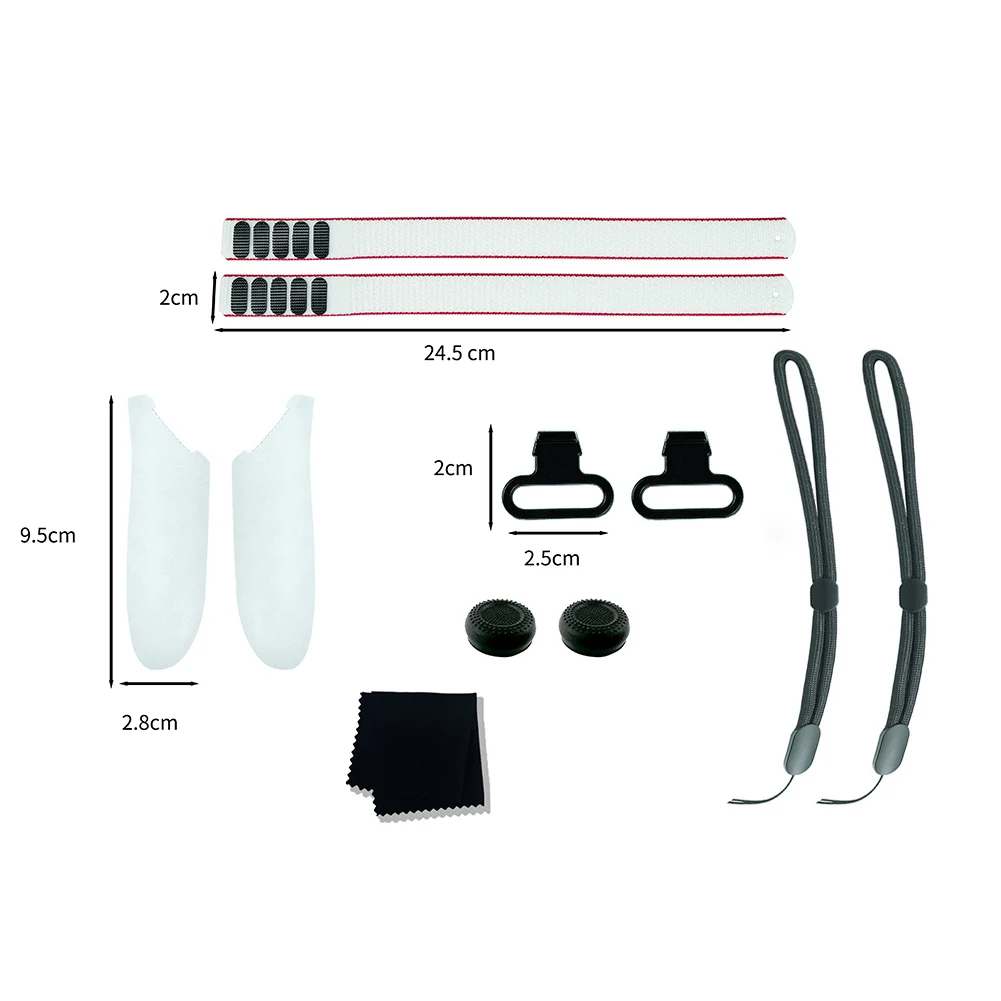 Enhanced VR Experience Bundle: Premium Battery Cover Kit, Adjustable Straps, and Joystick Caps for Optimal Comfort and Control