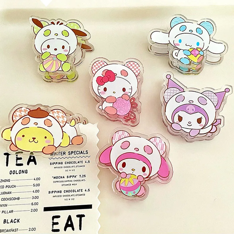 

Kawaii Cute Sanrio Hellokitty Kuromi Mymelody Cinnamoroll Pochacco Pompompurin Sealing Clip Double-Sided Clip Anime Toy For Girl