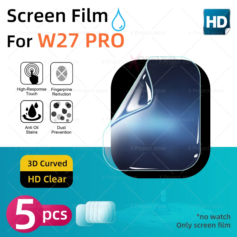 

W27 PRO Screen Protector Smart Watch W37 Smartwatch Hydrogel Protective Film Soft Cover HD Screen Film Waterproof Accessories