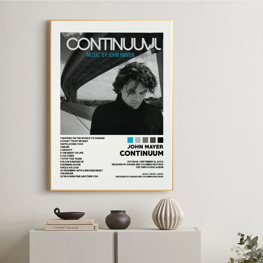 John Poster Mayer Where The Light 음악 앨범 커버 포스터 프린트 캔버스 페인팅, 벽 예술 그림, 거실 홈 데코, 신제품