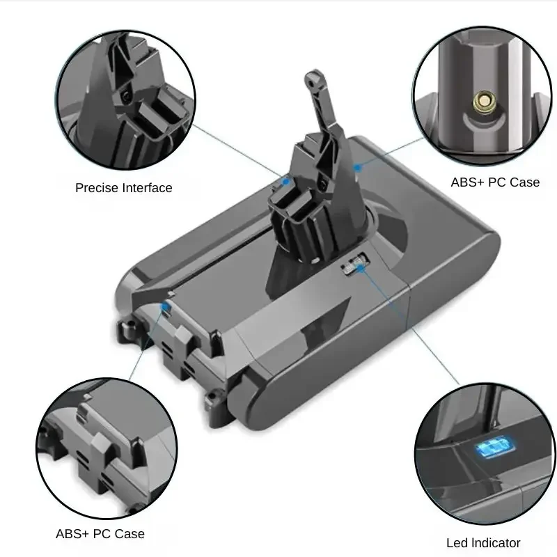 Vacuum Cleaner Battery 6800mAh 21.6V Replacement for Dyson V8 Absolute Cord-Free Handheld Vacuum Cleaner
