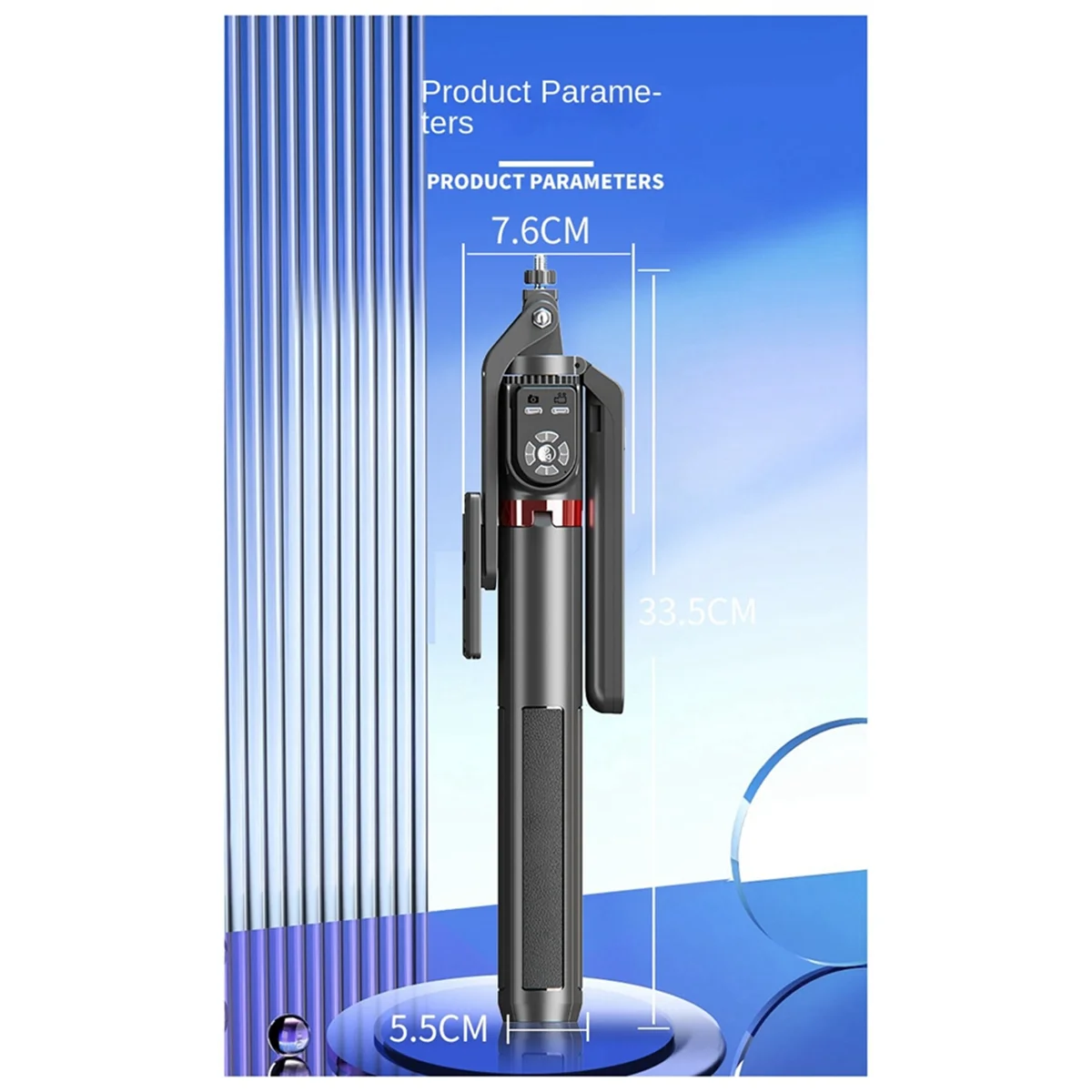 P325 Selfie Stick Supporto A Quattro Gambe Con Doppio Telecomando Bluetooth Staccabile, Telefono Selfie Stick Estensibile